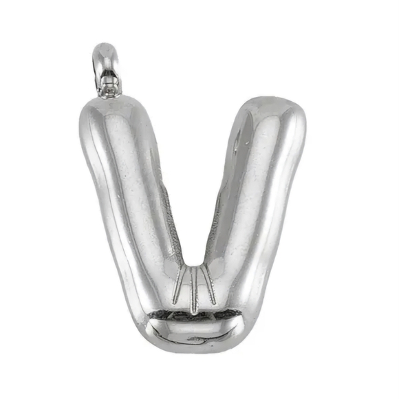 Initial 'V' Pendant Stainless Steel - Picture 1 of 11